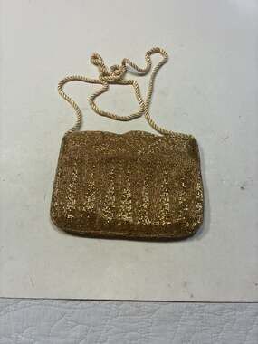 Andre Cellini Vintage Gold Beaded Evening Bag Crossbody Purse